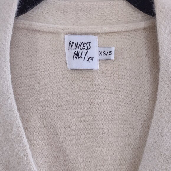 Princess Polly 'Oh So Soft Wool Cardigan V-Neck Boho Balloon Sleeves XS/Small - Picture 5 of 10